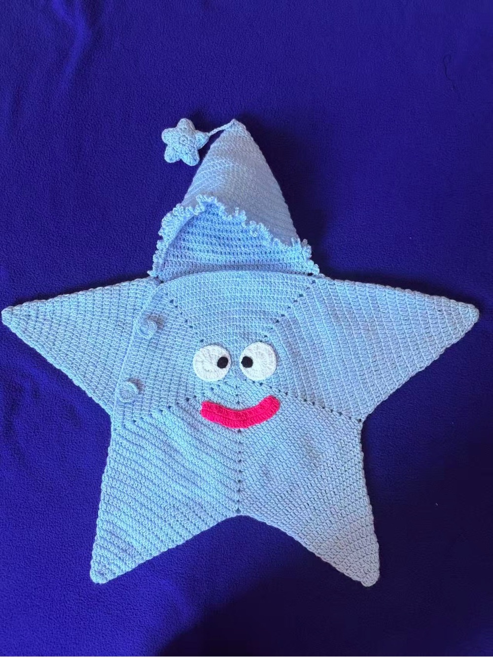 Crochet baby star Cocoon- sleeping bag with hood - Picture 2 of 8